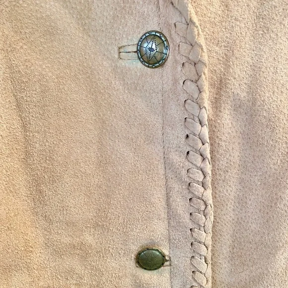 Preston & York Lg Genuine Suede Western/ Rockabilly Jacket Blazer Tan Whipstitch - Picture 6 of 14